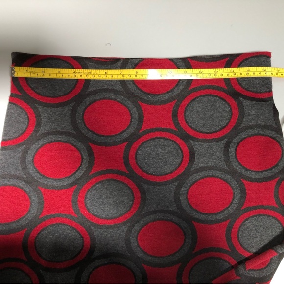 Studio Point Fitted Stretch Skirt, Sz M, Gray/Black/Maroon - Picture 6 of 12